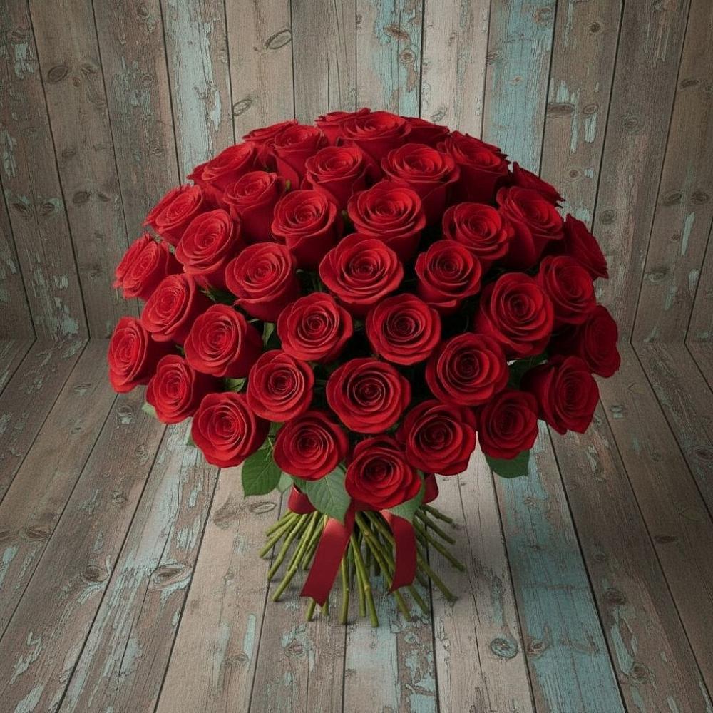 Букет 55 Красных роз Фридом в Чадане
