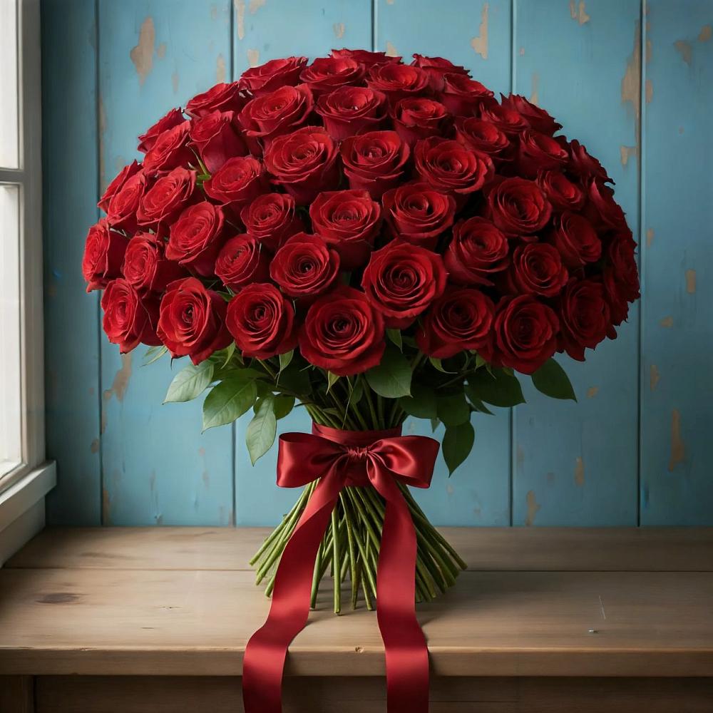 Букет Красные розы Блэк Меджик в Чадане