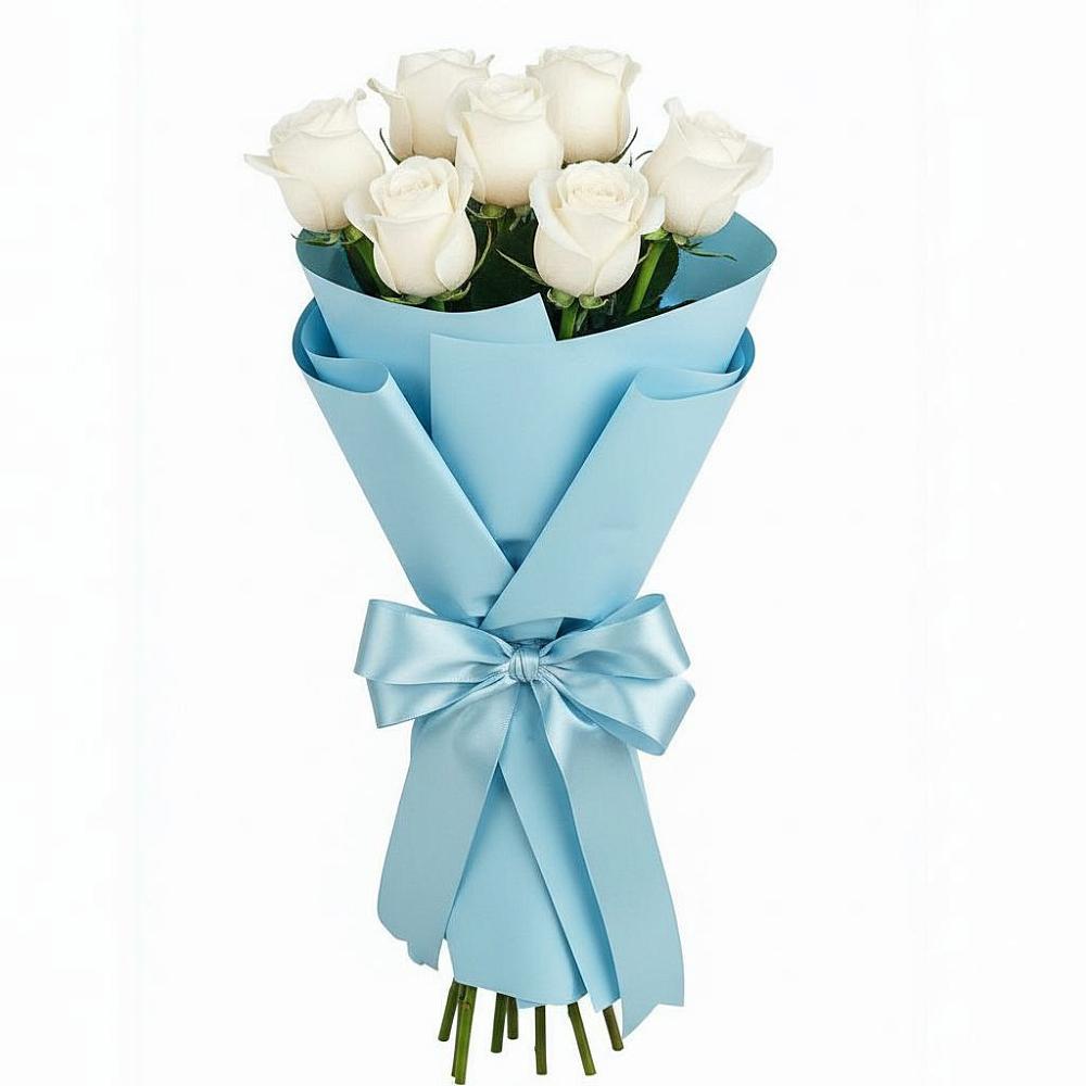 Букет 7 белых роз Проуд в Чадане