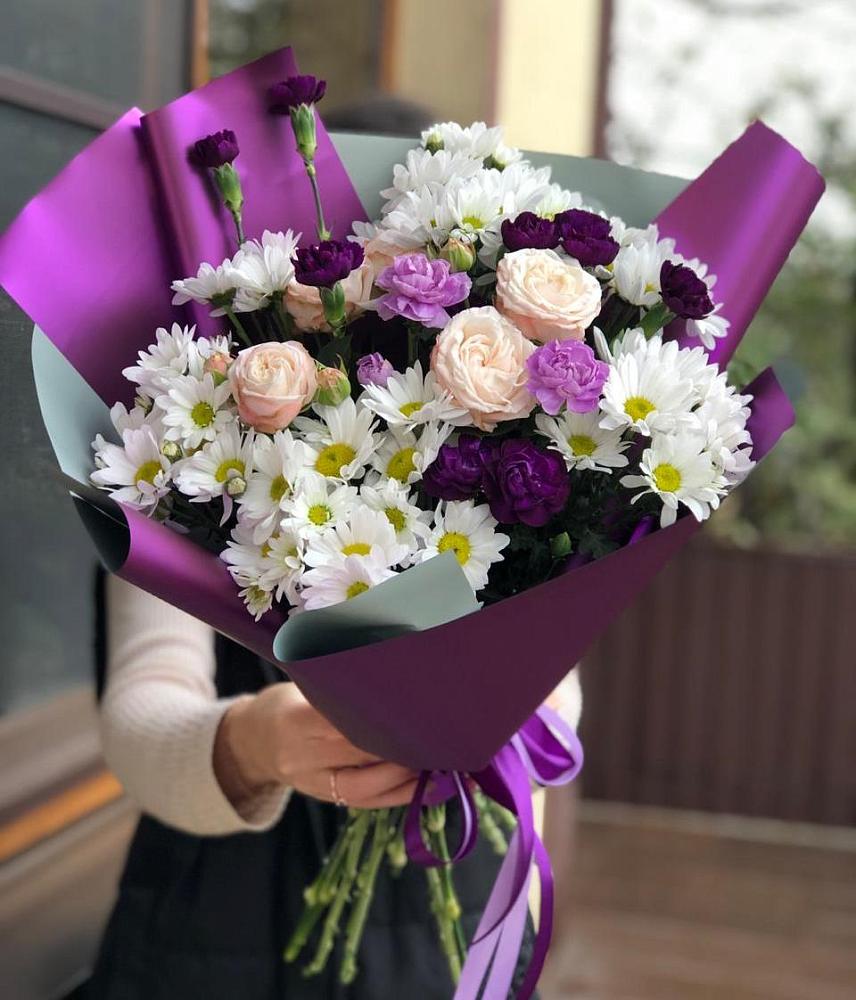 Букет цветов из: Хризантемы, Гвоздики и Розы в Чадане