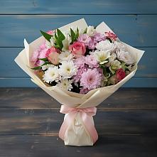 Букет цветов из:  Хризантемы, Альстромерии и Розы в Чадане