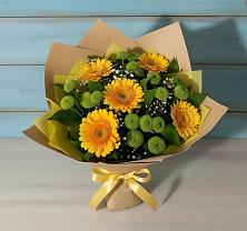 Букет цветов из:  Герберы и Хризантемы в Чадане