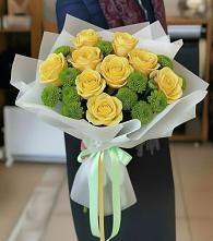 Букет цветов из:  Хризантемы и Розы в Чадане