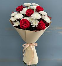 Букет цветов из:  Розы и Хризантемы в Чадане