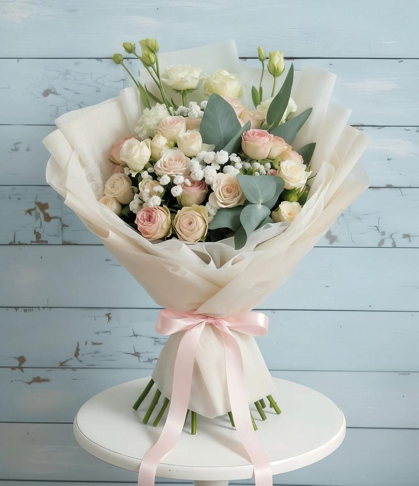 Букет цветов из: Розы и Лизиантусы в Чадане