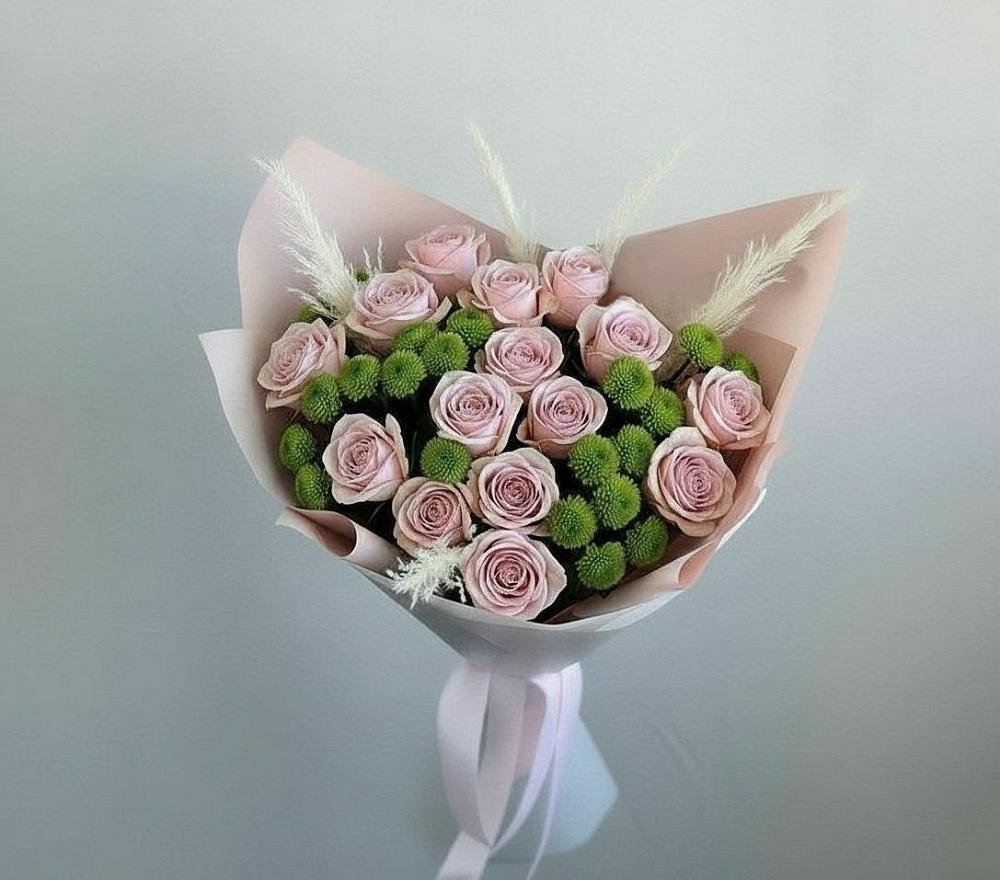 Букет цветов из: Розы и Хризантемы в Чадане