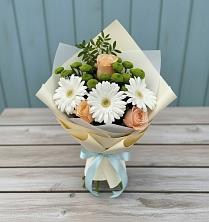 Букет цветов из:  Герберы, Розы и Хризантемы в Чадане