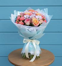 Букет цветов из:  Хризантемы и Розы в Чадане