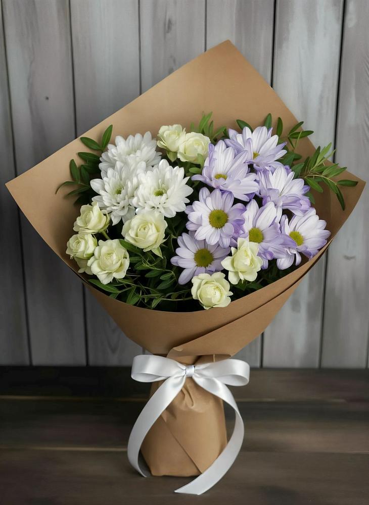 Букет цветов из: Хризантемы и Розы в Чадане