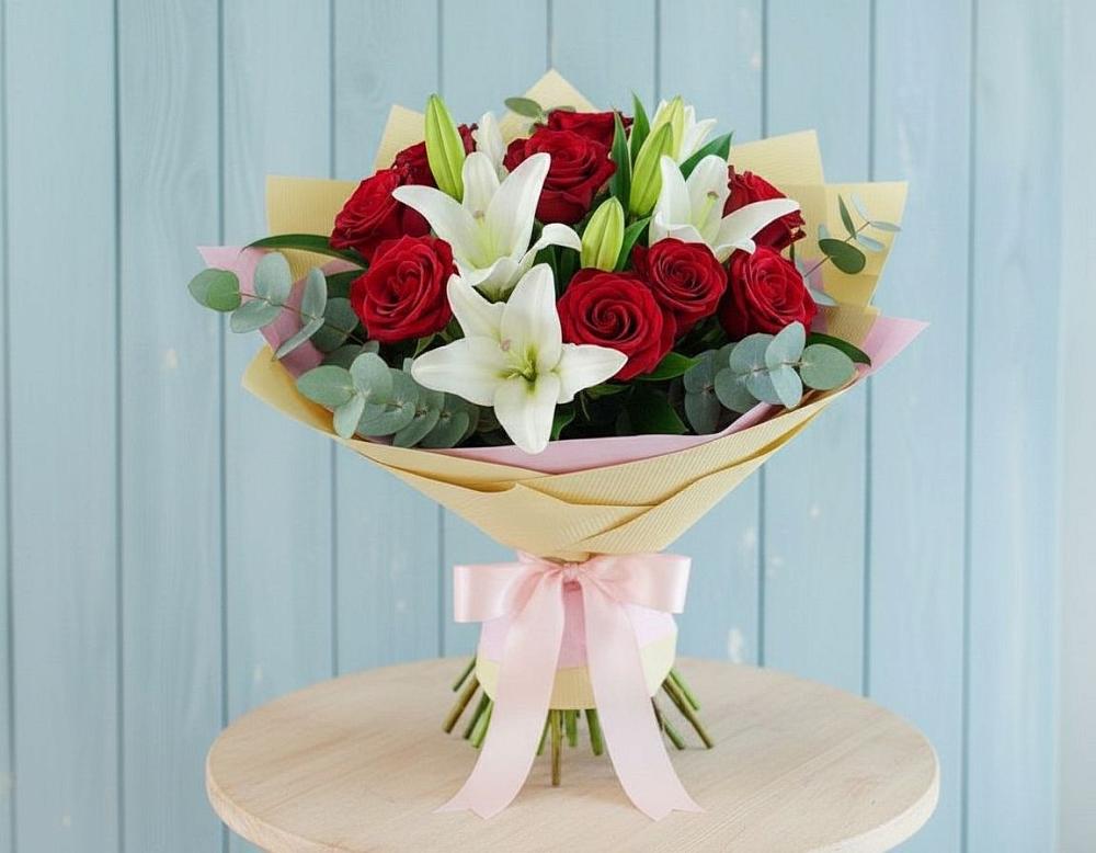 Букет цветов из: Лилии и Розы в Чадане